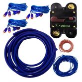 Kit Instalação Som Disjuntor + Cabo Rca + Fio 21mm Até 2500w
